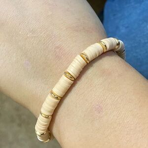 Orange clay bead bracelet